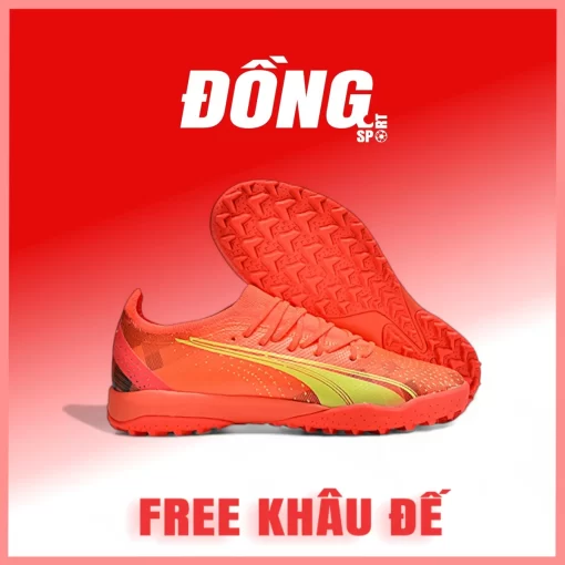 Puma Ultra Ultimate TF Đỏ Cam Vạch Vàng