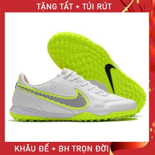 Giày Bóng Đá Nike Tiempo 9 Pro TF - Trắng đế xanh