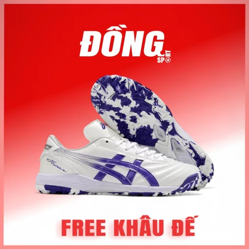 Asics C3 Trắng Vạch Tím Đế Rằn Ri TF