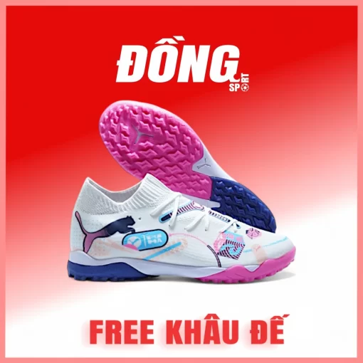 Puma Future 7 Ultimate TF Trắng đế hồng xanh