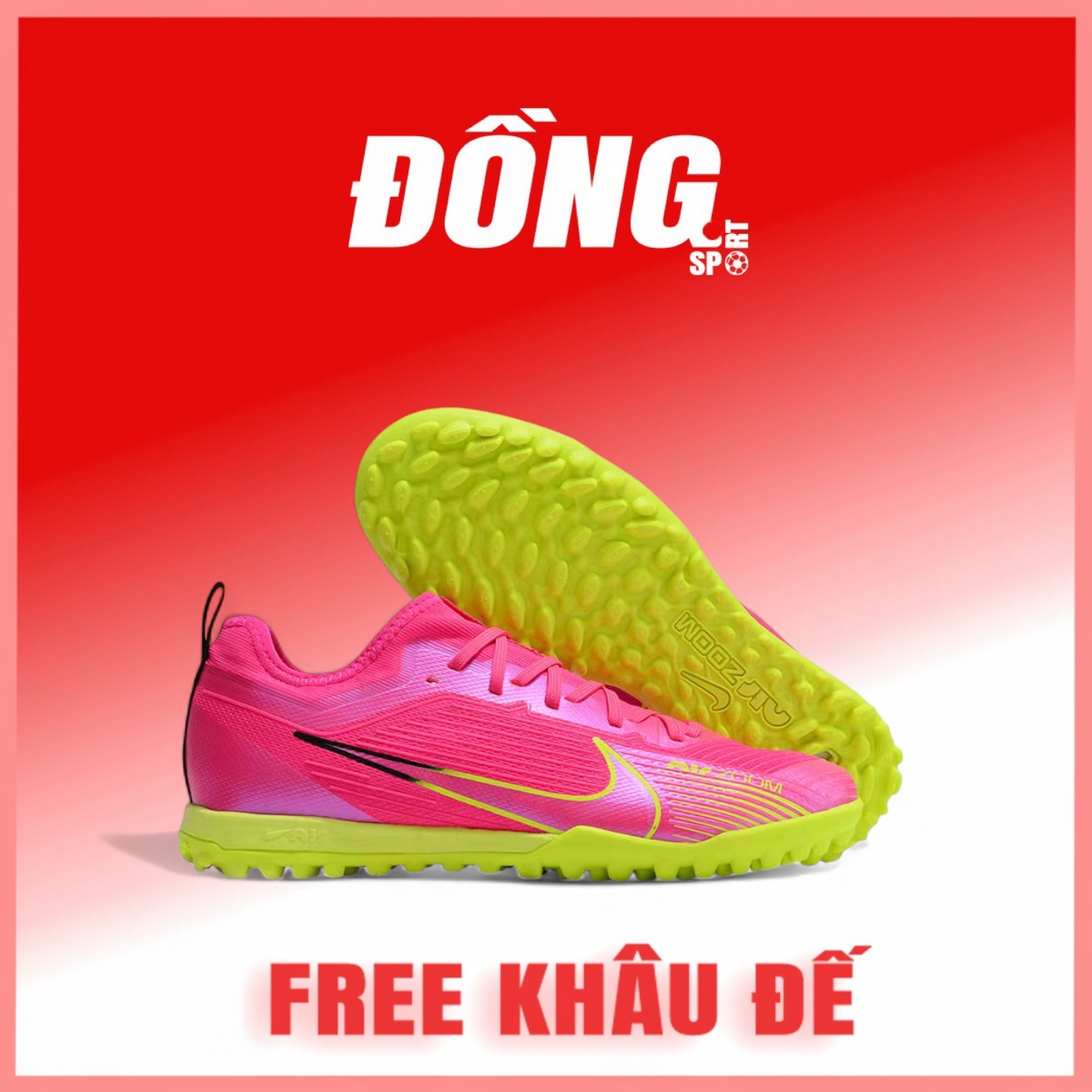 Giày Bóng Đá Nike Mercurial Vapor 15 Pro Hồng đế xanh TF