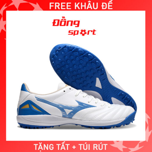 Giày Bóng Đá Mizuno Neo 4 Pro Trắng xanh đinh tròn TF