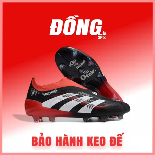 Adidas Predator 25 Elite Laceless không dây Đỏ đen FG