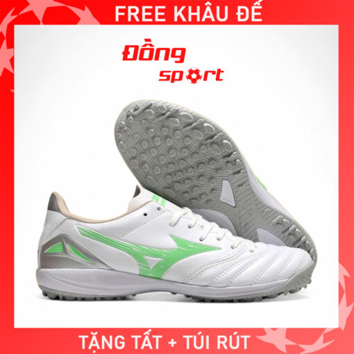 Giày Bóng Đá Mizuno Neo 4 Pro Trắng xanh lá đinh tròn TF