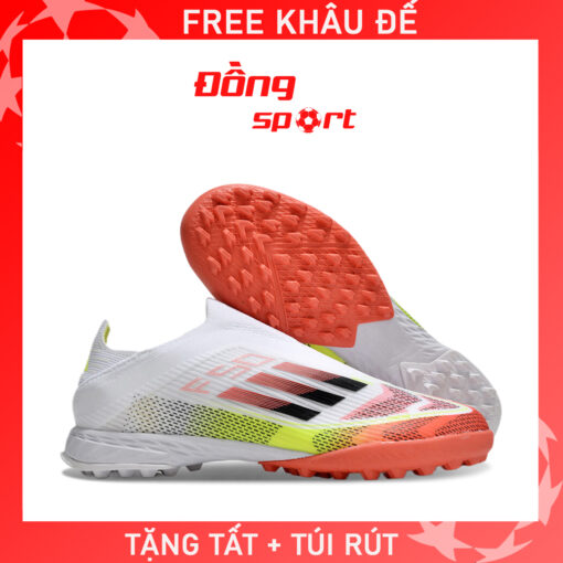 Giày Bóng Đá Adidas F50 Elite Laceless Không dây Trắng mũi đỏ TF