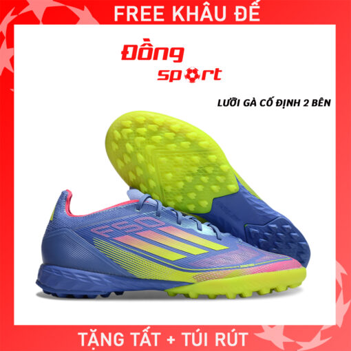 Giày Bóng Đá Adidas F50 Pro Xanh mũi hồng TF