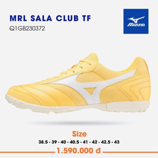 Giày Bóng Đá Chính hãng Mizuno MRL SALA Clup TF - Vàng trắng