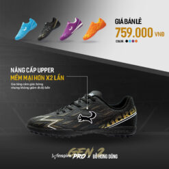 Giày Bóng Đá Zocker Inspire Pro Gen 2 Đen TF