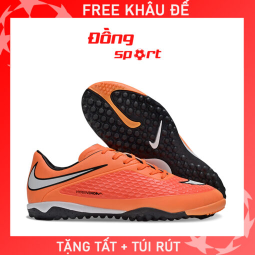 Giày Bóng Đá Nike Hypervenom Phelon Cam trắng đen TF