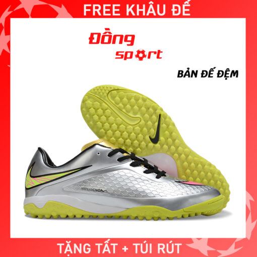 Giày Bóng Đá Nike Hypervenom Phelon Neymar Bạc đế đệm TF
