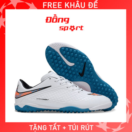 Giày Bóng Đá Nike Hypervenom Phelon Trắng xanh TF