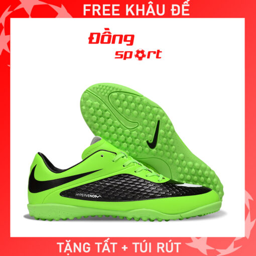 Giày Bóng Đá Nike Hypervenom Phelon Xanh lá đen TF