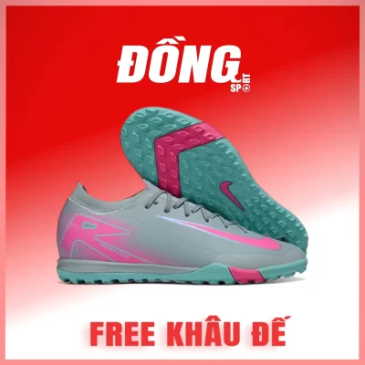 nike mercurial vapor 16 pro xám xanh hồng tf