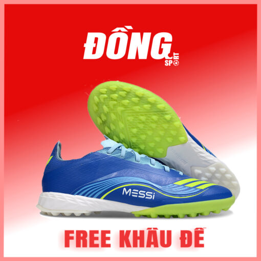 Giày Bóng Đá Adidas F50 Pro Messi Xanh Vàng Trắng TF