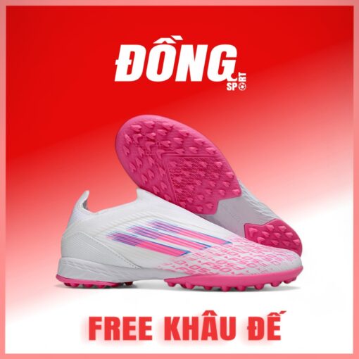 Giày Bóng Đá Adidas F50 Elite Laceless Không dây Trắng Hồng Tím TF