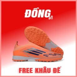 Giày Bóng Đá Adidas F50 Elite Laceless Không Dây Cam Xanh TF