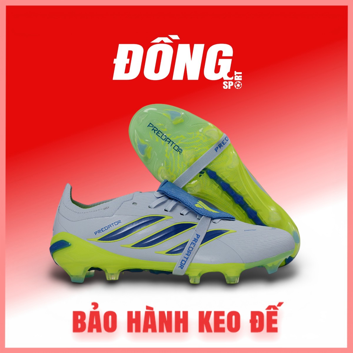Giày Bóng Đá Adidas Predator 26 Elite Tongue Xám Xanh Lá Lưỡi Gà Gập FG
