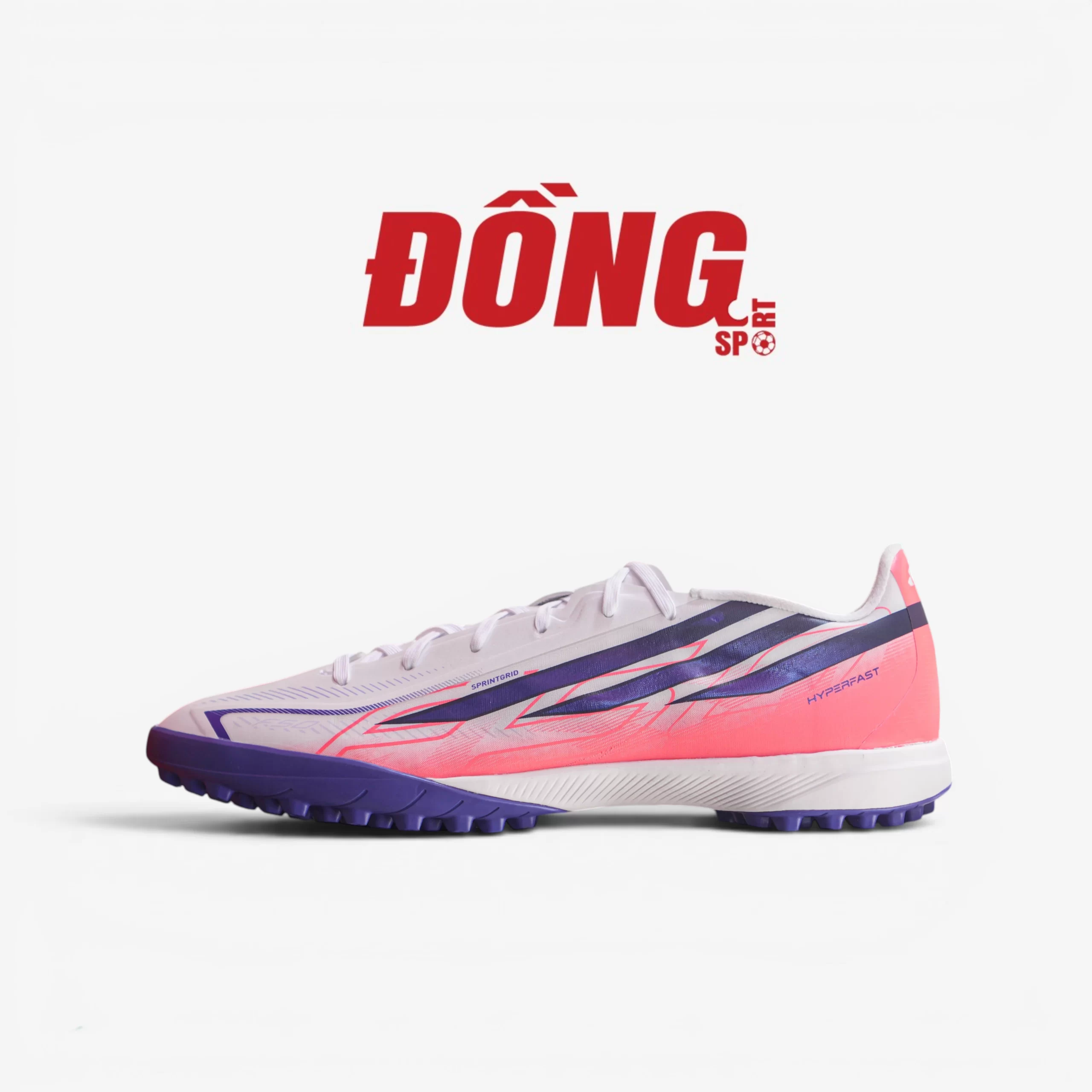 Giày Bóng Đá Adidas F50 Hyperfast League TF KJ3434 Chaos vs Control Pack Trắng/Tím