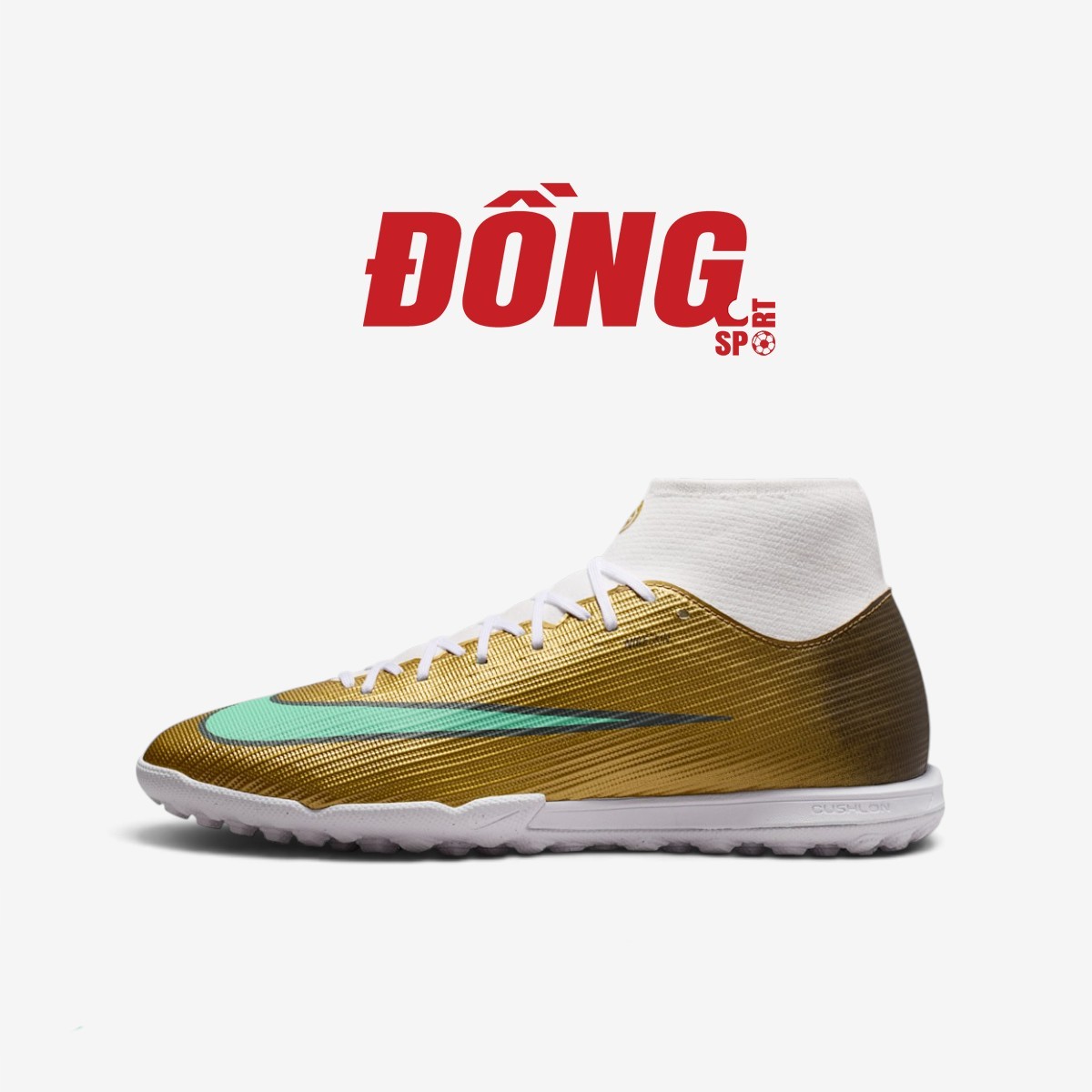 Giày Bóng Đá Nike Mercurial Superfly 11 Academy Kylian Mbappé TF IR0787-701 Vàng Ánh Kim/Xanh Mint