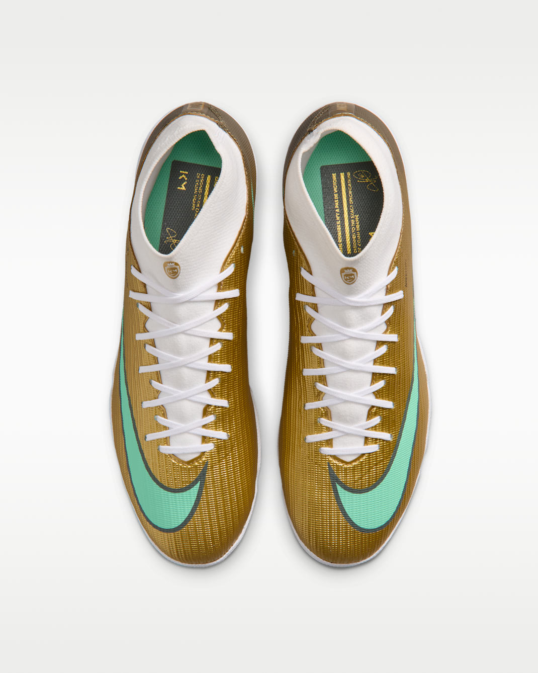 Giày Bóng Đá Nike Mercurial Superfly 11 Academy Kylian Mbappé TF IR0787-701 Vàng Ánh Kim/Xanh Mint - Image 3