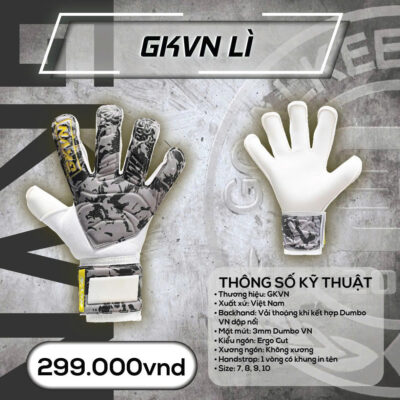 Găng Tay Thủ Môn GKVN Lì Xám