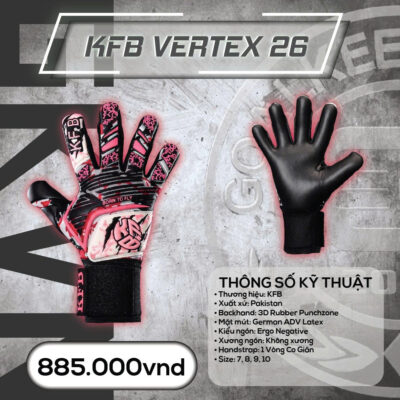 Găng Tay Thủ Môn KFB VERTEX Đen Hồng