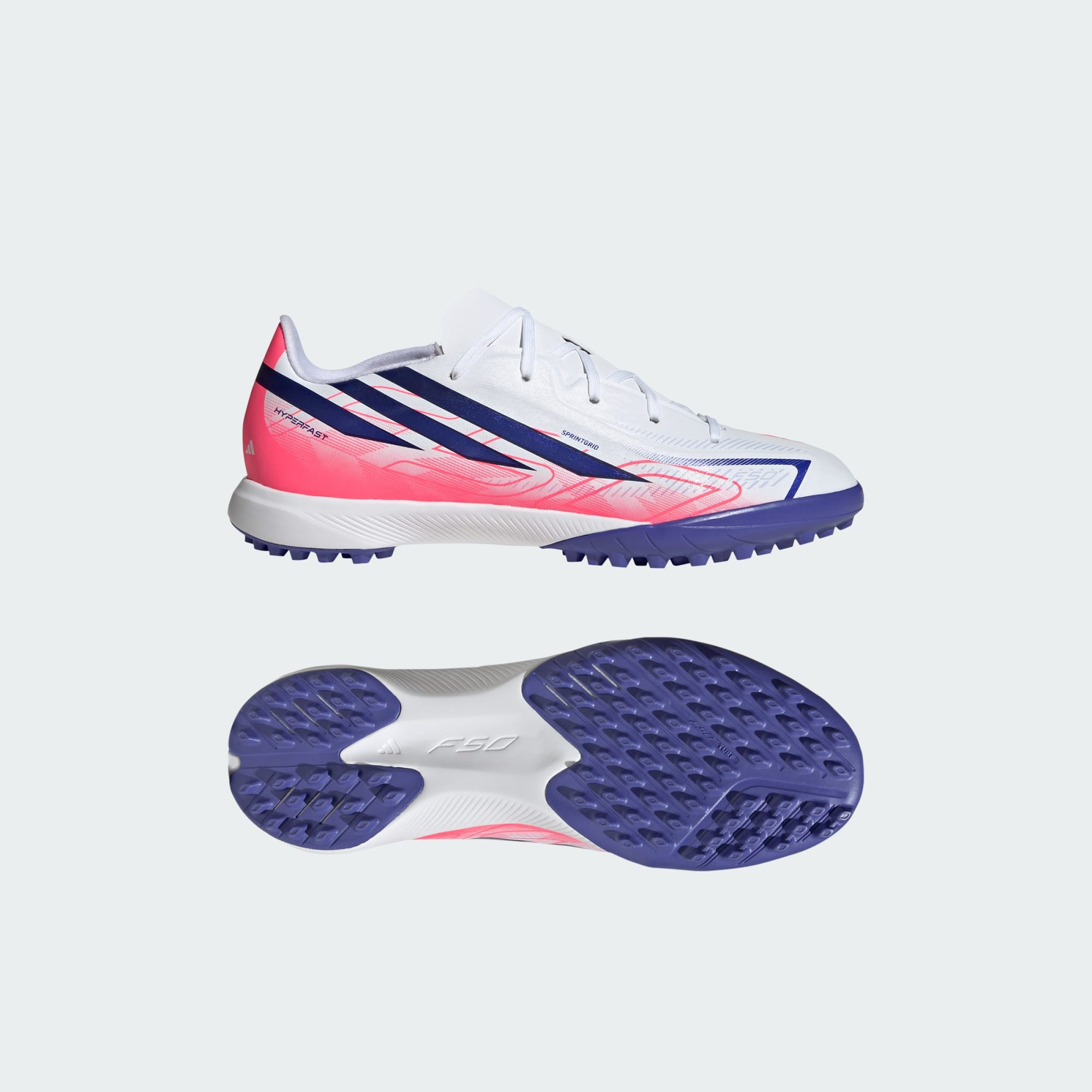 Giày Bóng Đá Trẻ Em Adidas Hyperfast League TF KK13321 Trắng Tím - Image 4